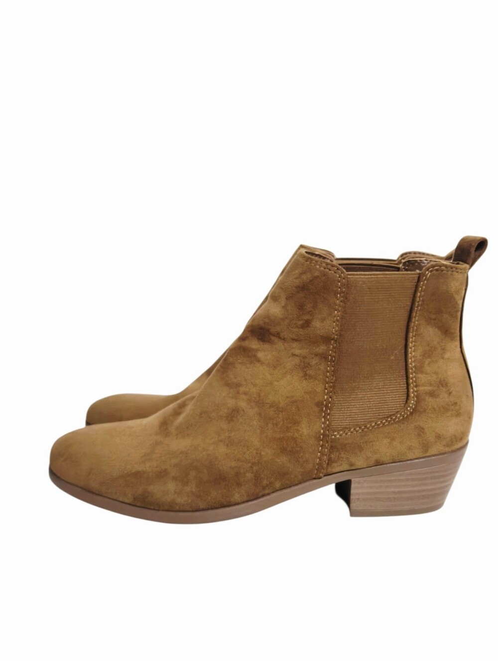 Dunes JAGGER Tan Faux Suede Chelsea Ankle Boots Women’s 8W Wide